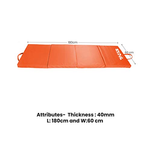 Image of STAG Multi-Purpose Foldable Fitness MAT 180 CM X 60 CM X 40 MM | Use as Tumbling mat, Gymnastics mat, Crash pad | Thick Foam | for Both Men and Women