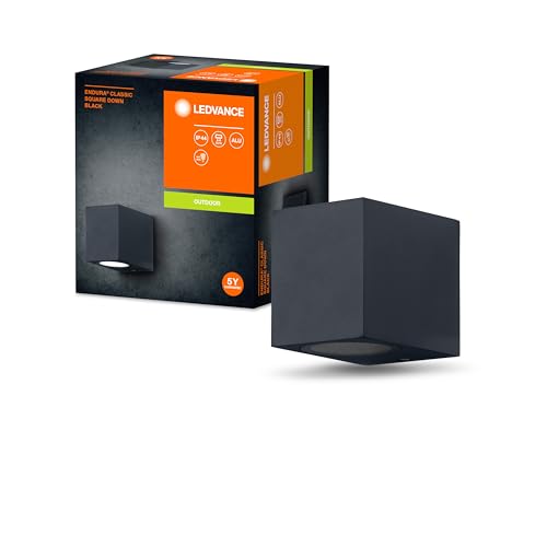 LEDVANCE ENDURA Square Down Außen-Wandleuchte, schwarz, GU10-Sockel (max 35W), kann mit einfacher oder smarter Lampe bestückt werden, Up/Down...