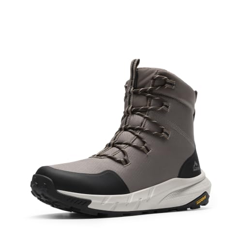 NORTIV 8 NORTIV 8 Men's Wide Winter Boots Grip on Snow Ice,Black/Coffee,8W