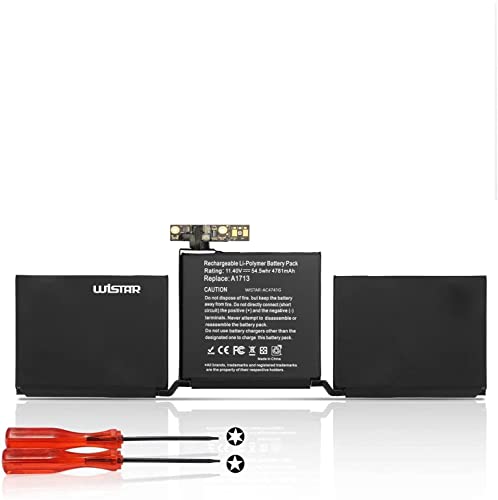 Image of WISTAR Laptop Battery A1713 A1708 Replacement Battery for MacBook Pro 13-inch A1708 (Late 2016,Mid 2017 Years)