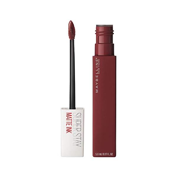Maybelline Super Stay Matte Ink Liquid Lipstick Makeup, Long Lasting High Impact Color, Up to 16H Wear, Voyager, Deep Red, 1 Count
