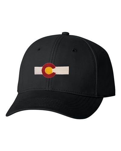 Go All Out One Size Black Baseball Colorado Flag Embroidered Dad Hat Structured Cap