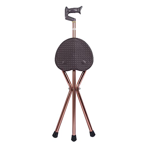 Taburete de bastón Antideslizante para Personas Mayores de Tres Patas, Silla Plegable retráctil para Caminar al Aire Libre, Ayuda para Caminar para Personas Mayores, aleación de