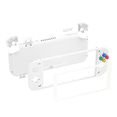Image of eXtremeRate White DIY Replacement Shell for Nintendo Switch Lite, NSL Handheld Controller Housing with Screen Protector, Custom Case Cover for Nintendo Switch Lite [Console NOT Included]