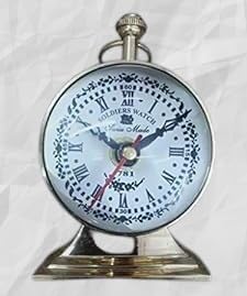Nutts Gold Finish Brass 2 Inch Antique Table Clock/Desk Clock (Model 10 (2 Inch))