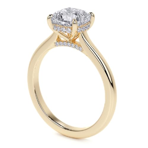 2.5 CT Cushion Cut Moissanite Solitaire Engagement Rings for Women Gold 10K Solid Gold Promise Ring4