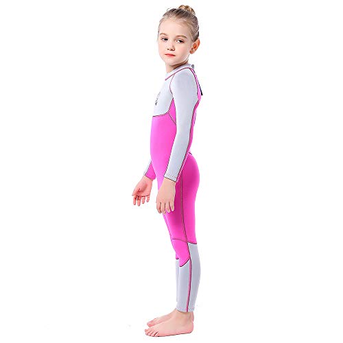 ILAVSUN Roupa de mergulho infantil para meninas - 3 mm neoprene térmica corpo inteiro roupas molhada