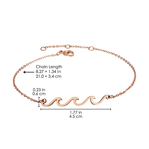 Image of Lauren-Spencer Wave Anklet for Women Gold Silver Plated Beach Ankle Bracelets Ocean Wave Boho Anklets Adjustable Summer Foot Jewelry for Women Birthday Gifts