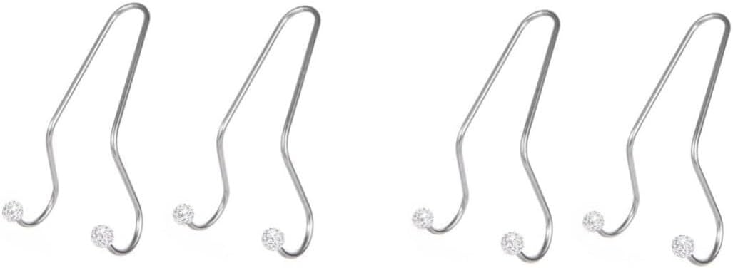 4pcs Rhinestone Car Backseat Hooks Stainless Steel Headrest Hangers Space-Saving Organizers for Groceries and Bags Random Style Design