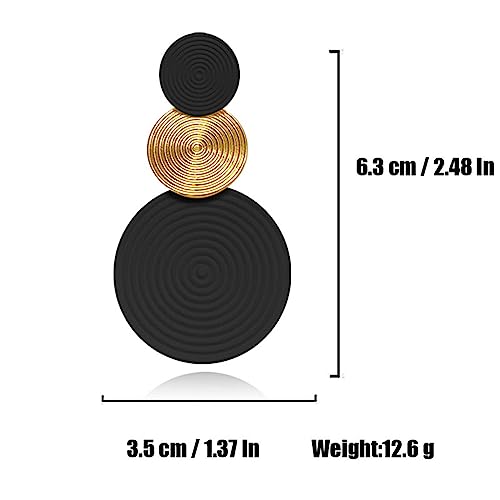 Retro 80s Neon Earrings Round Disc Dangle Drop Earrings for Women Lightweight Bohemia Statement Geometric Round Earring Fashion Accessories 80s Jewelry Costume Party4