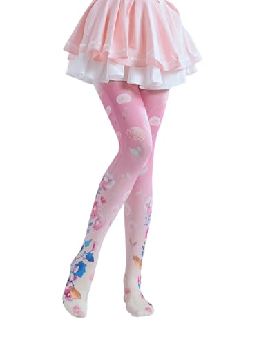 Image of Sahabowi Women's Sheer Tights, Digital Print Designs Stockings
