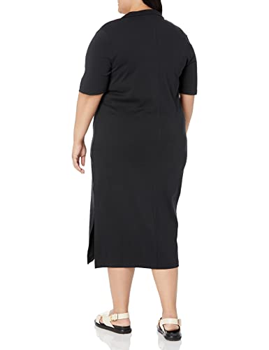 Amazon Aware Women's Organic Cotton Jersey Short-Sleeve Midi Polo Dress (Available In Plus Size), Black, Xx-Large #TOP5
