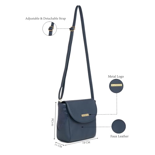 Image of Caprese Vani Medium Sling Bag for Women with Adjustable Strap, Zipper & Magnetic Button Closure | Versatile Handbag with Back Zip for Everyday Use, Travel, and Special Occasions