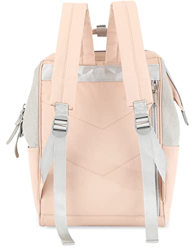 Himawari Laptop Backpack For Women&Men Travel Backpack With Usb Charging Port Large Business Bag Water Resistant College Bag Computer Bag Doctor Bag (1881-Gray & Pink, Regular) #TOP3