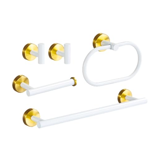 Barra para toallas y accesorios en blanco y oro para renovar tu aseo familiar 2