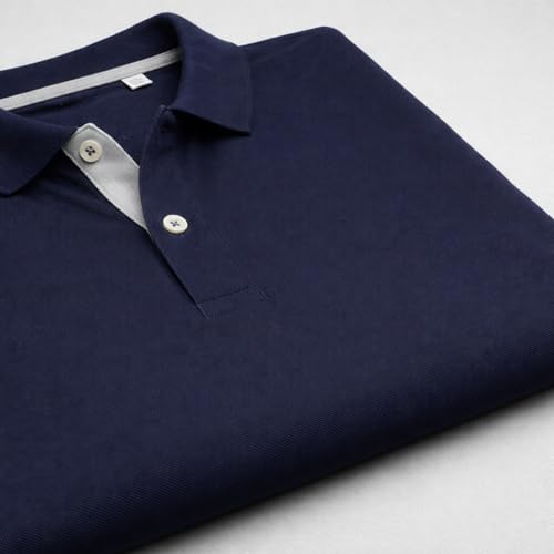 Image of Cotton Polo T-Shirt for Men | Solid Color Regular Fit Collar Neck T-Shirt