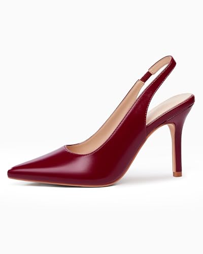 Image of Womens Slingback High Heels Pointed Toe Slip On Dress Shoes | Closed Toe,Stiletto Heels,Women's Pumps,Dressy Casual,Party,Wedding,Prom,Work Shoes,Going Out