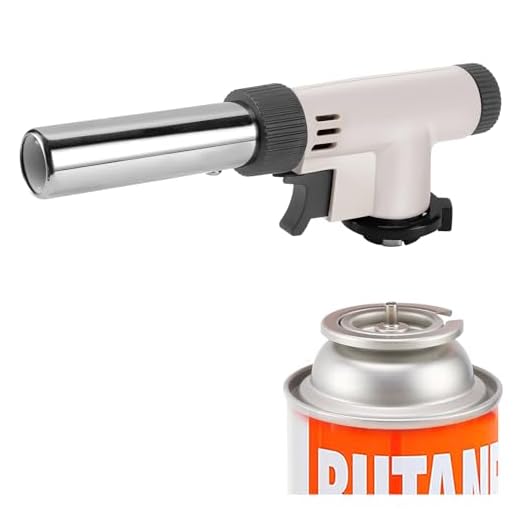 JDHON Soplete de Cocina, Recargable Antorcha de Cocina Butano con Llama ajustable para BBQ, Postres, Cocinando, Cámping, Soldadura(No Incluido Butano)-Blanco