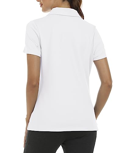 Image of MoFiz Womens Zip up Golf Polo Shirt Short Sleeve Workout Golf Top Moisture Wicking Lightweight Tennis Shirts