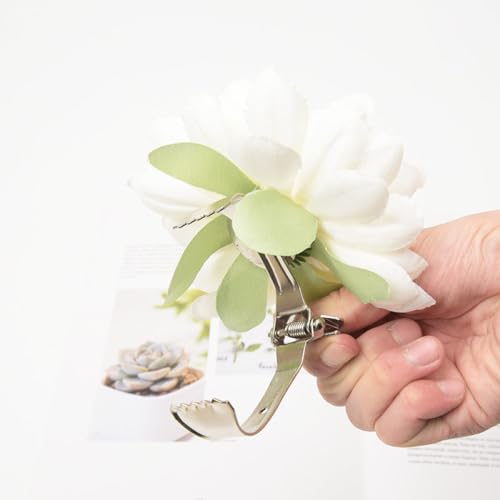 Alzapaños de cortina de flores OUdini amarillas con pinza decorativa pack de 2 3
