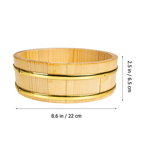 Tofficu Wooden Sushi Rice Bowls Hangiri Sushi Oke Rice Mixing Tub Japanese Sushi Barrel Bucket For Restaurant Home Kitchen Diy Sushi Making Accessories 22Cm Wood Color #TOP1