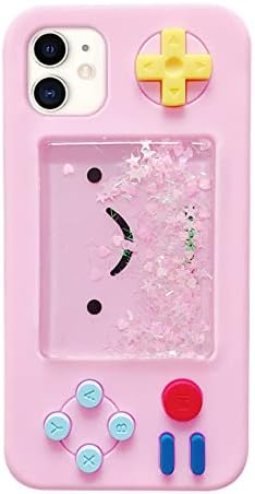 UnnFiko Squishy 3D Cartoon Game Case Compatible with iPhone 11, Creative Liquid Stars Funny Play Case Soft Rubber Protective Cover for Girls Women (Pink, iPhone 11)