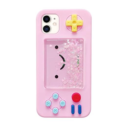 UnnFiko Squishy 3D Cartoon Game Case Compatible with iPhone 11, Creative Liquid Stars Funny Play Case Soft Rubber Protective Cover for Girls Women (Pink, iPhone 11)