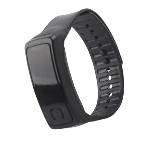LED Digital Watch, Silicone Strap Digital Display Sports Watch with LED Light 12-Hour Dial Electronic Display for Sport, Night Running, Step Counter (Black)