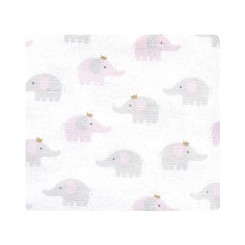 Image of Hudson Baby Unisex Baby Cotton Flannel Receiving Blankets Bundle, Lilac Elephants, One Size (Pack of 2)