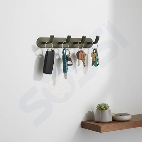 Image of SOSSI 4-Pin Wall Hooks for Hanging Cloth and Towel Hangers for Wall Hooks, Door Hangers, Hook Rail, Pack of 1 (Satin Finish)