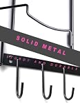 MRZZATA 5-Tiers Porte-matelas de yoga Support mural, rack de stockage en métal pour tapis/roues de yoga, organisateur de rack mural avec 3-Hooks pour la sangle de suspension & Bandes de résistance, salle de yoga/decor de gymnastique maison