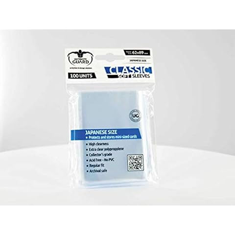 Ultimate Guard UGD010069 Japanese Size Classic Soft Card Sleeves (Pack of 100, Transparent) Cover