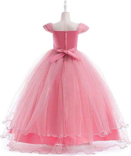 Flower Girl for Wedding 3D lace Flowers Pageant Dresses for Girls with Bow-Knot3