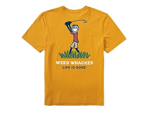 Life is Good. Men's Jake Weed Whacker Crusher Tee, Darkest Gold