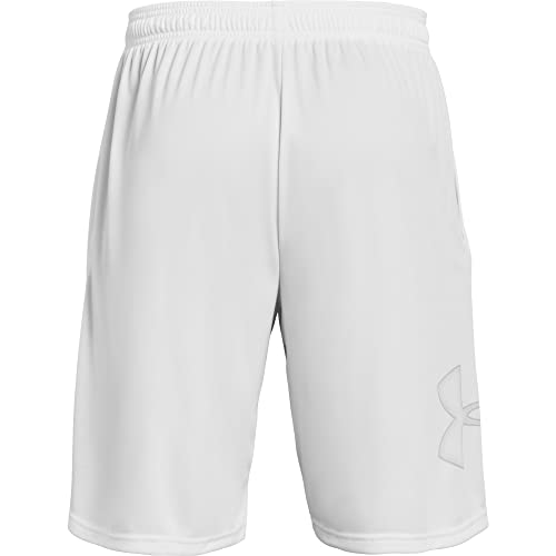 Image of Under Armour Men's Tech GraphicDISC 10 inch Shorts, White (102) /Mod Gray, 3X-Large