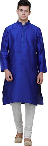 Kurta bleu de mariage indien en jacquard pour cérémonie chic