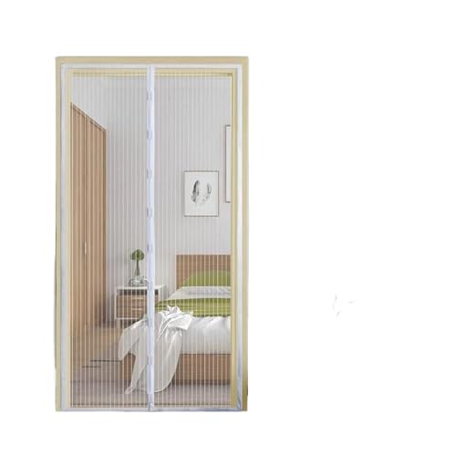 mosquitera de puerta Mosquitera magnética de 4 colores y 5 tamaños, cortinas antiinsectos for puerta, malla de cierre automático, pantalla de puerta, pegatina de cocina, cortina(Beige,90 x 210cm)