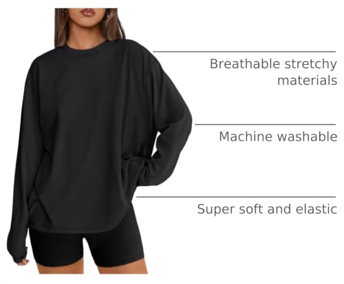 Image of Trendy Queen Womens Oversized Long Sleeve Shirts Fall Tops 2026 Basic Tees