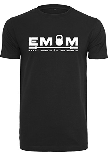 T-shirt de sport homme noir XL EMOM Fitness pour musculation et entraînement intensif