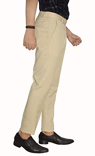 Image of KUNDAN Slim Fit Men Polyester Viscose Blend Trousers