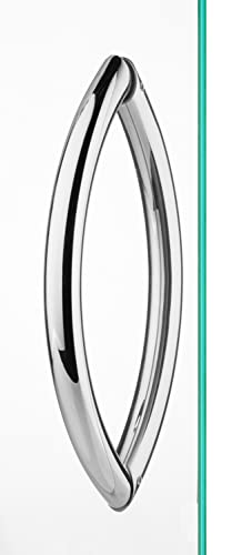 Rockwell Mont Hard Crescent Type 8" Back To Back Handle Pull In Polished Chrome Finish For Frameless Heavy Glass Shower Doors #TOP2