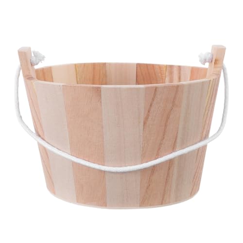 OSALADI Wood Sauna Bucket with Natural Rope Handle Handmade Sauna Bucket for Steam Rooms And Home Spas Perfect Capacity Bath for Enthusiasts
