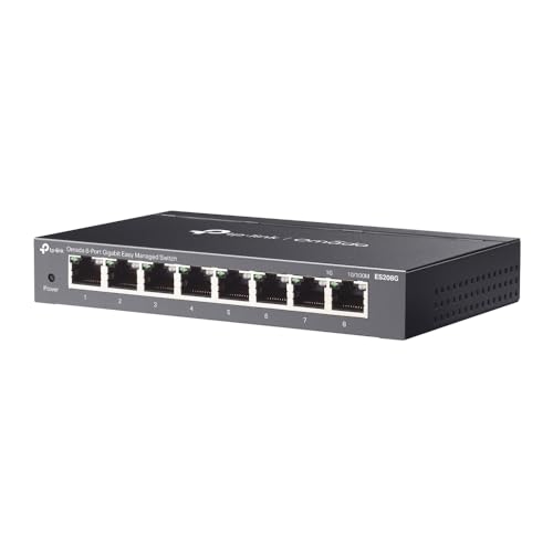Image of TP-Link ES208G 8 Port Gigabit Network Switch, Omada Ethernet Switch, Ethernet Splitter, Metal Case, Easy Cloud Managment, Silent operation, Energy Saving, Plug & Play, Desktop /Wall Mounting
