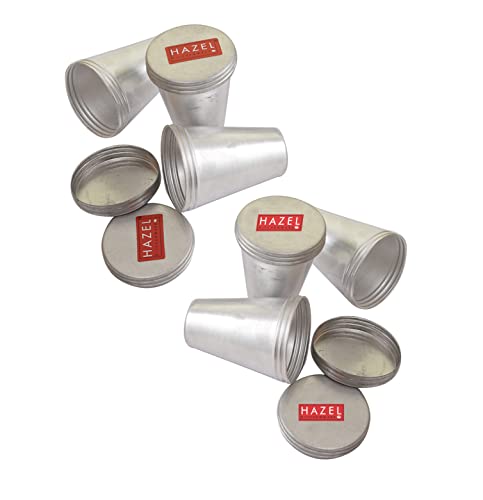 Image of HAZEL Aluminium Kulfi Moulds Set of 6 with Lid | Homemade Kulfi Moulds Set Big Size |Reusable Popsicle Ice Cream Mould DIY Kit