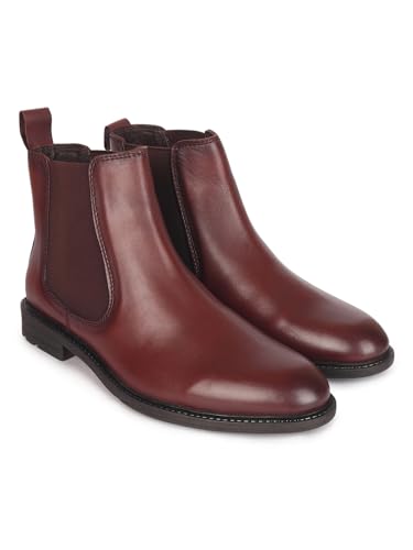 Image of Carlton London Men's Premium Leather Slip-On Solid Chelsea Boots