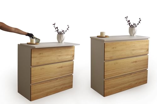 SecretMaid Large White NFC | Cómoda blanca con compartimento secreto y cerradura secreta | Mueble con caja fuerte camuflada, mueble de ocultacion guardar dinero secreto, NFC, Alexa | Beetle Print