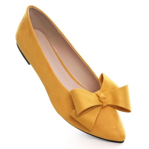 Image of Stunner Womens Flats Fashion Pointed Toe Bowknot Ballet Flats Cute Slip On Dress Flats Comfortable Party Wedding Flats2