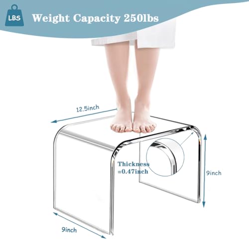 Taburete de acrílico transparente resistente e impermeable para baño 3