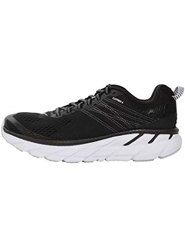 HOKA ONE ONE Womens Clifton 6 Black/White Running Shoe - 9.5