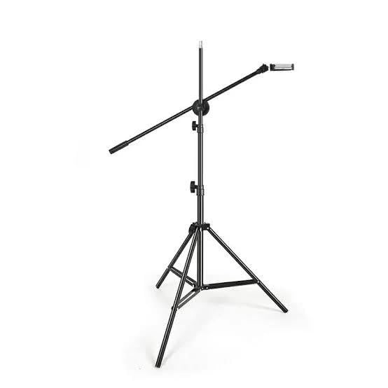 Image of FKU Extention Rod, Adjustable Overhead Cross Arm with Clamp, 360 Rotatable Flexible Metal Stand for Camera, Phone, Microphone & Ring Light (2)